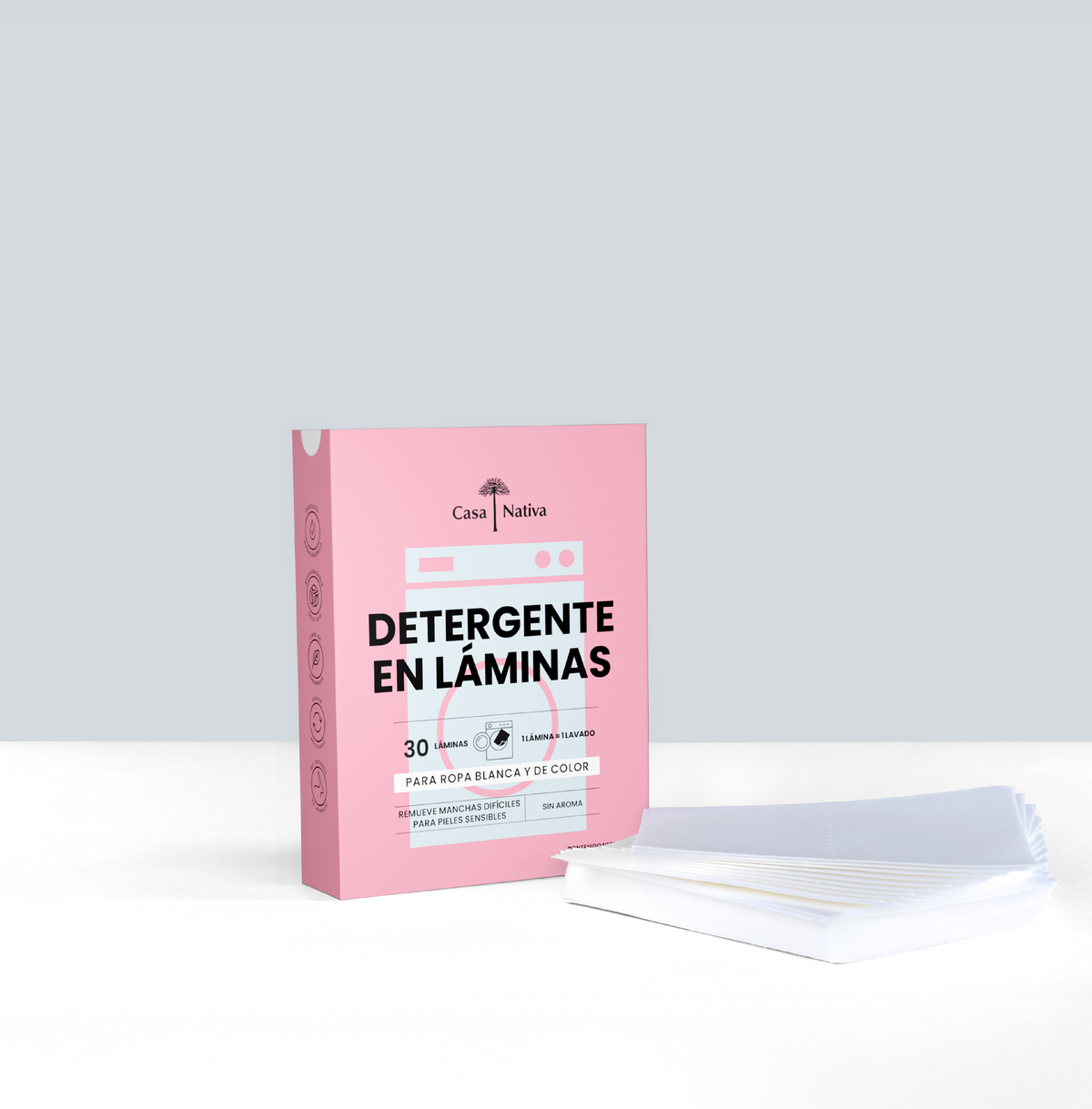 Detergente en Láminas Sin Aroma