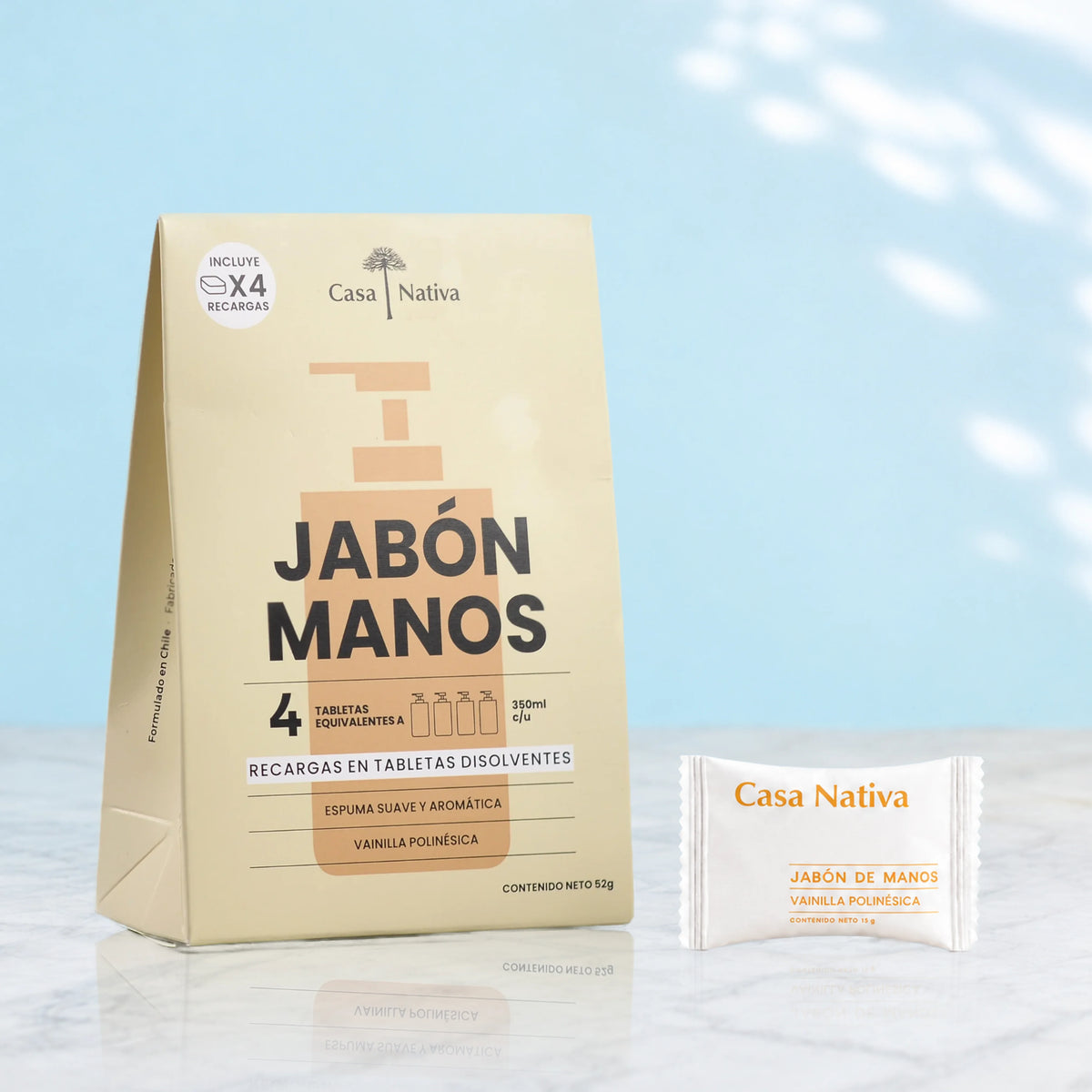 4 Recargas Jabón Espuma Vainilla Polinésica