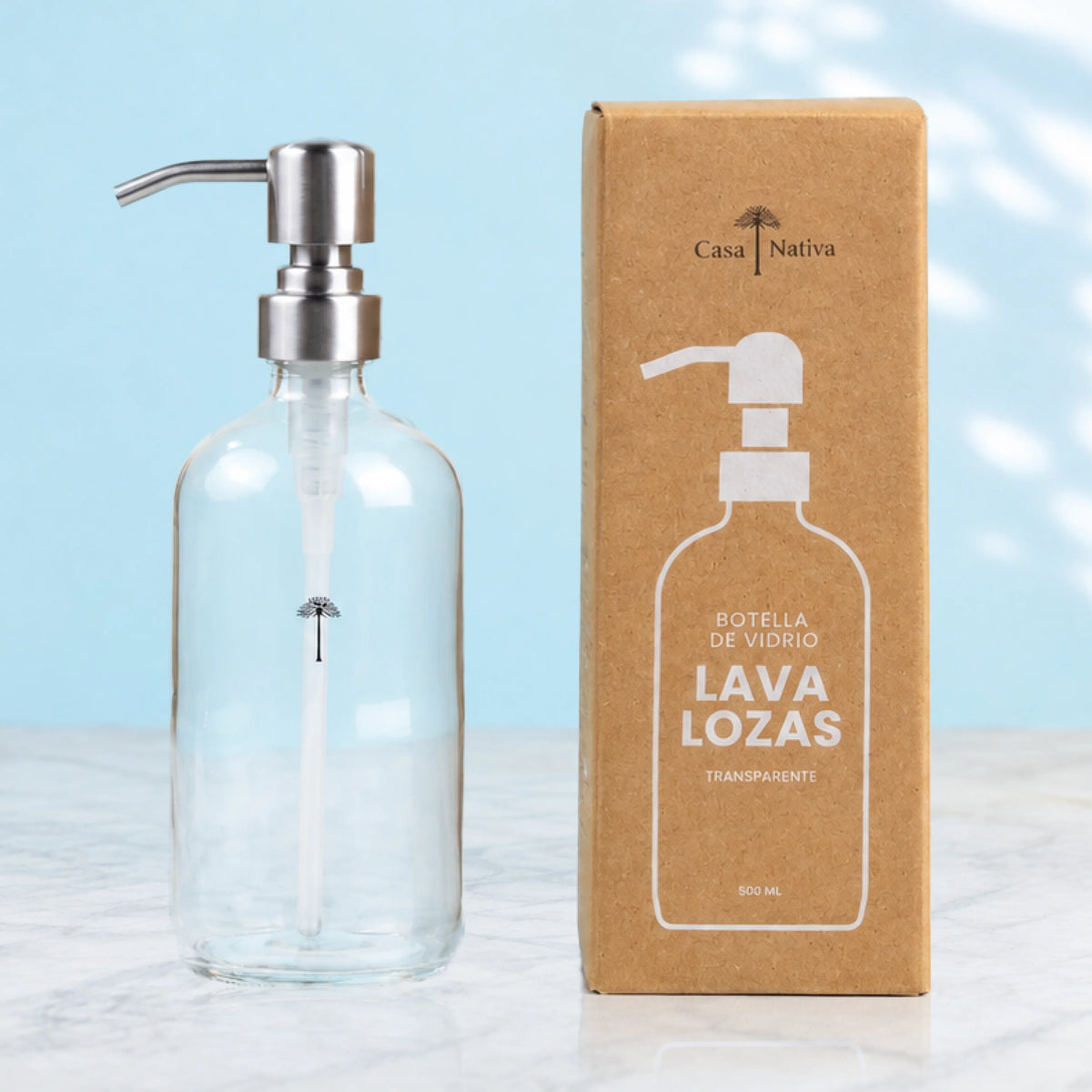 Dispensador Lavaloza Vidrio Transparente