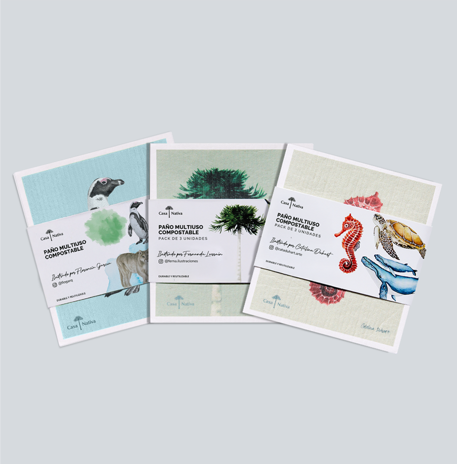 Pack Triple Paños Compostables